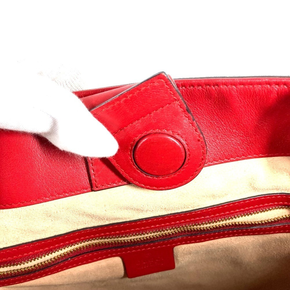 GUCCI Red Leather Shoulder Bag - Picture 13 of 15